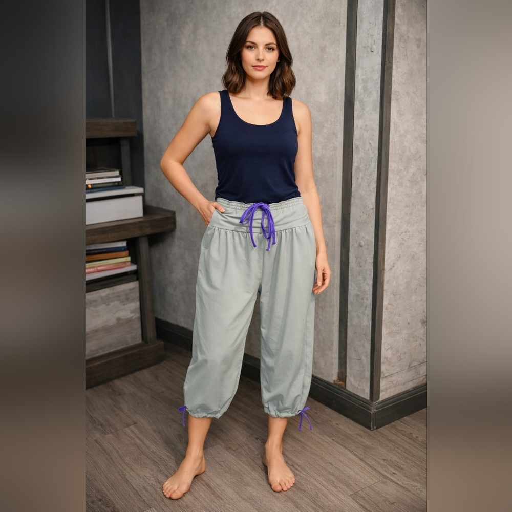 FP Movement By Free People High-Rise Cinch-Hem Jogger Pants XL Sage Green